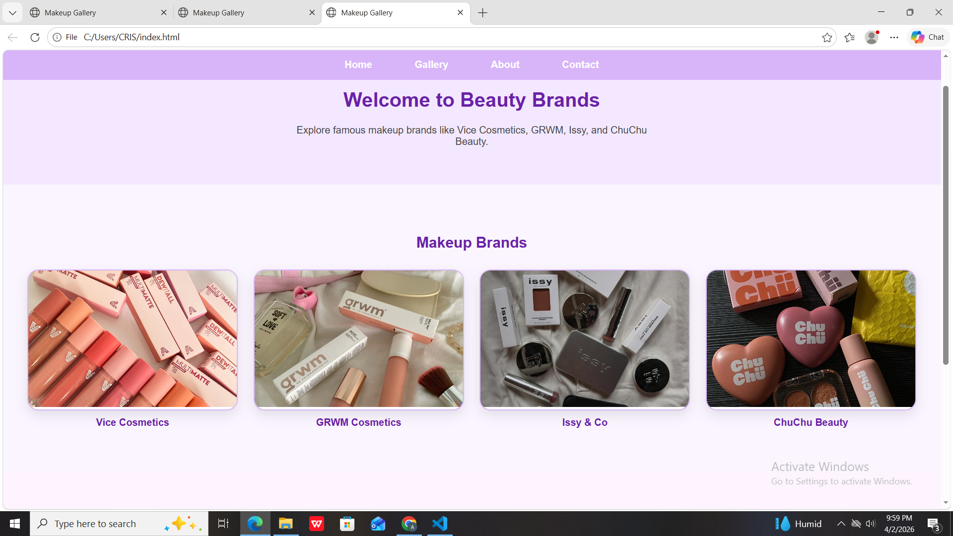 Navigational Websites project screenshot
